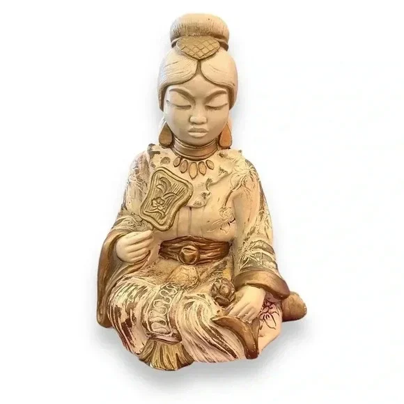 Vintage Pair of Porcelain Oriental Figurines - Picture 3 of 7